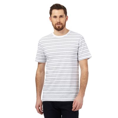 J by Jasper Conran Big and tall white textured dot stripe print t-shirt
